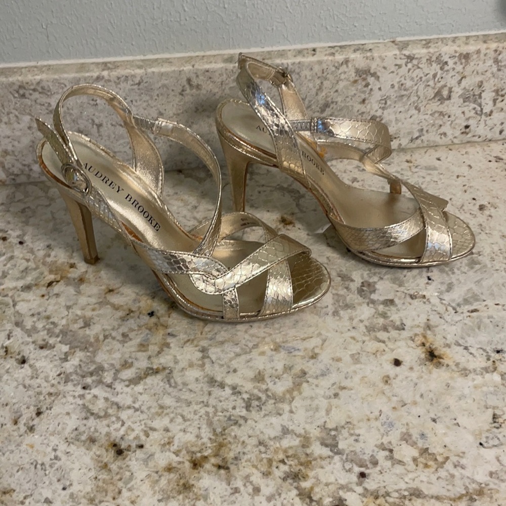 Audrey Brooke Gold Stilettos